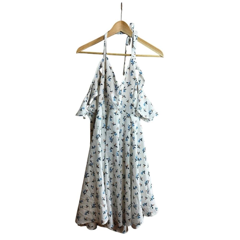 Altar'd State Dress Large A-Line Floral Medium m Dress White Flowers Spring